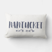 ネイビーブルーナンタケットコーディネートビーチハウス ランバークッション (正面)