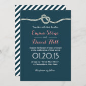 ネイビーブルーノットの結婚式招待状 招待状 (正面/裏面)