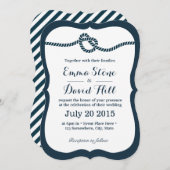 ネイビーブルーノットの結婚式招待状 招待状 (正面/裏面)