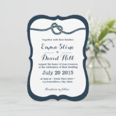 ネイビーブルーノットの結婚式招待状 招待状 (スタンド正面)