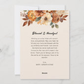 ネイビーブルーハッピーサンクスギビングフローラカード シーズンカード (裏面)