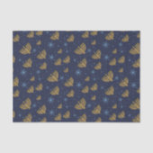 ネイビーブルーハヌカー（ユダヤ教）メノラースターのデビッドパターン 薄葉紙 (正面)