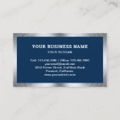 ネイビーブルーハンドマニー修理ツール電気技師 名刺 (裏面)