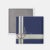 ネイビーブルーハート磁石 マグネット (正面/裏面)