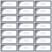 ネイビーブルーバイオレットフラワーのウォーターカラーゲスト住所ラベル シール (正面)