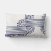 ネイビーブルーバウハウスデザインオンクリーム ランバークッション (裏面)