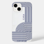 ネイビーブルーバウハウスデザイン Case-Mate iPhoneケース (裏面)