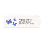 ネイビーブルーバタフライウォーターカラー自然 ラベル (正面)