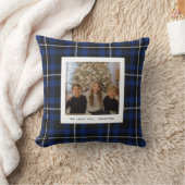 ネイビーブルーバッファロープレイド祖父母の写真 クッション (ブランケット)