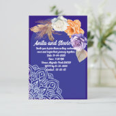 ネイビーブルーバラとマンダラ結婚ーズ 招待状 (スタンド正面)