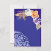 ネイビーブルーバラとマンダラ結婚ーズ 招待状 (裏面)