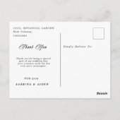 ネイビーブルーバラグリーンゴシックウェディングお礼カード ポストカード (裏面)