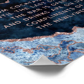 ネイビーブルーバラゴールドフォイルアゲイトオープンバーテーブルサイン ポスター (角)