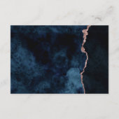 ネイビーブルーバラゴールドフォイルアゲ結婚ートの方向 エンクロージャーカード (裏面)