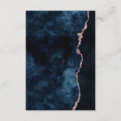 ネイビーブルーバラゴールドフォイルアゲ結婚ートの方向 エンクロージャーカード (裏面)