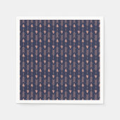 ネイビーブルーバラゴールドフォイルヒップスタートライバルアローズ スタンダードカクテルナプキン (正面)