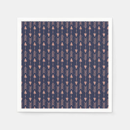 ネイビーブルーバラゴールドフォイルヒップスタートライバルアローズ スタンダードカクテルナプキン