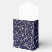 ネイビーブルーバラゴールドフォイル幾何学的ポリゴン フェイバーボックス (オープン)