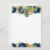 ネイビーブルーバラボホー金ゴールドハンドスティング 招待状 (裏面)