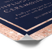 ネイビーブルーバラ金ゴールドの開栓式サイン ポスター (角)