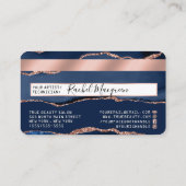 ネイビーブルーバラ金ゴールドアガテマーブルクレジット 名刺 (裏面)