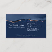 ネイビーブルーバラ金ゴールドアガテマーブル 予約カード (裏面)