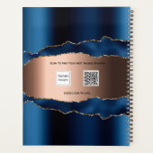 ネイビーブルーバラ金ゴールドアガート大理石名2025 プランナー手帳 (裏面)