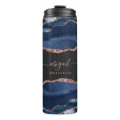 ネイビーブルーバラ金ゴールドアゲットダークブライアス結婚メイド タンブラー (正面)