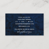 ネイビーブルーバラ金ゴールドアゲートジオード水彩大理石 名刺 (裏面)