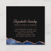 ネイビーブルーバラ金ゴールドアゲートジオード スクエア名刺 (裏面)