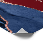 ネイビーブルーバラ金ゴールドアゲートブルグンディ結婚ズの座席 ポスター (角)