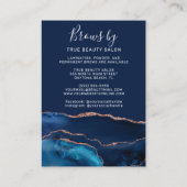 ネイビーブルーバラ金ゴールドアゲートブローズアフターケアアイコン 名刺 (裏面)