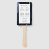 ネイビーブルーバラ金ゴールドアゲート結婚式 プログラム ハンドファン (裏面)