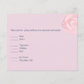 ネイビーブルーバラ金ゴールドウェディングRSVPメニュー (裏面)