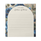 ネイビーブルーバラ金ゴールドギルディングラインパーソナライズされた ノートパッド (正面)