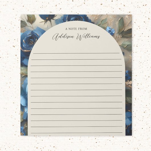 ネイビーブルーバラ金ゴールドギルディングラインパーソナライズされた ノートパッド