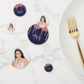 ネイビーブルーバラ金ゴールドグリッタードリップス誕生日 コンフェッティ (グループ)