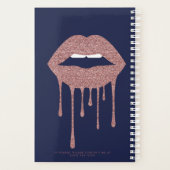 ネイビーブルーバラ金ゴールドグリッタードリップリップ プランナー手帳 (裏面)