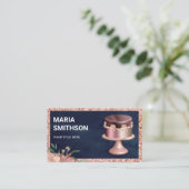 ネイビーブルーバラ金ゴールドグリッターピンクケーキベーカリー 名刺 (スタンド正面)