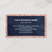 ネイビーブルーバラ金ゴールドグリッターブルガンディーケーキベーカリー 名刺 (裏面)