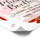 ネイビーブルーバラ金ゴールドゲート写真結婚ブースの看板 ポスター (角)