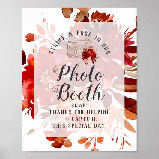 ネイビーブルーバラ金ゴールドゲート写真結婚ブースの看板 ポスター (正面)