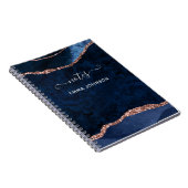 ネイビーブルーバラ金ゴールドゲートGeode名水色 ノートブック (右側)