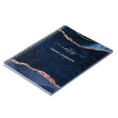 ネイビーブルーバラ金ゴールドゲートGeode名水色 ノートブック (左側)