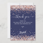 ネイビーブルーバラ金ゴールドサンキューカード 招待状 (正面)