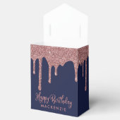 ネイビーブルーバラ金ゴールドスパークルグリッタードリップス誕生日 フェイバーボックス (オープン)