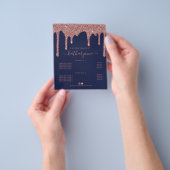 ネイビーブルーバラ金ゴールドドリッピンググリッター価格表 チラシ (手)