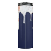 ネイビーブルーバラ金ゴールドドリップマーブルモノグラム タンブラー (裏面)