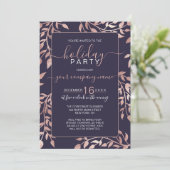 ネイビーブルーバラ金ゴールドフローラリーフホ企業のリデイ 招待状 (スタンド正面)