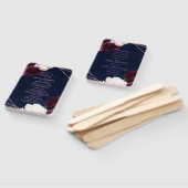 ネイビーブルーバラ金ゴールドモダンフローラグラム結婚ズ ハンドファン (組立なし)